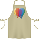Gay Pride LGBT Heart Cotton Apron 100% Organic Khaki