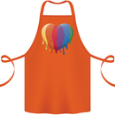 Gay Pride LGBT Heart Cotton Apron 100% Organic Orange