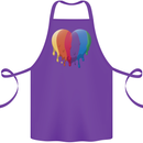 Gay Pride LGBT Heart Cotton Apron 100% Organic Purple
