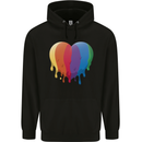 Gay Pride LGBT Heart Mens 80% Cotton Hoodie Black