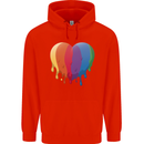 Gay Pride LGBT Heart Mens 80% Cotton Hoodie Bright Red