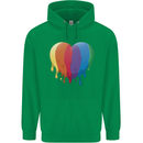 Gay Pride LGBT Heart Mens 80% Cotton Hoodie Irish Green