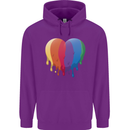 Gay Pride LGBT Heart Mens 80% Cotton Hoodie Purple