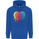 Gay Pride LGBT Heart Mens 80% Cotton Hoodie Royal Blue