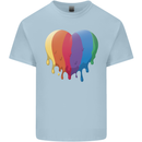 Gay Pride LGBT Heart Mens Cotton T-Shirt Tee Top Light Blue