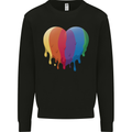 Gay Pride LGBT Heart Mens Sweatshirt Jumper Black