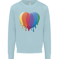 Gay Pride LGBT Heart Mens Sweatshirt Jumper Light Blue