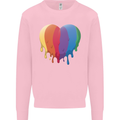 Gay Pride LGBT Heart Mens Sweatshirt Jumper Light Pink