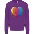 Gay Pride LGBT Heart Mens Sweatshirt Jumper Purple