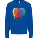 Gay Pride LGBT Heart Mens Sweatshirt Jumper Royal Blue