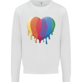 Gay Pride LGBT Heart Mens Sweatshirt Jumper White