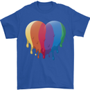 Gay Pride LGBT Heart Mens T-Shirt Cotton Gildan Royal Blue