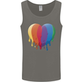 Gay Pride LGBT Heart Mens Vest Tank Top Charcoal