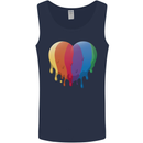 Gay Pride LGBT Heart Mens Vest Tank Top Navy Blue
