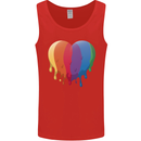 Gay Pride LGBT Heart Mens Vest Tank Top Red