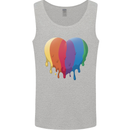Gay Pride LGBT Heart Mens Vest Tank Top Sports Grey