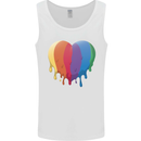 Gay Pride LGBT Heart Mens Vest Tank Top White