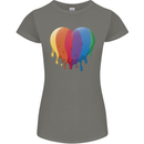 Gay Pride LGBT Heart Womens Petite Cut T-Shirt Charcoal