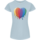 Gay Pride LGBT Heart Womens Petite Cut T-Shirt Light Blue