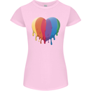 Gay Pride LGBT Heart Womens Petite Cut T-Shirt Light Pink