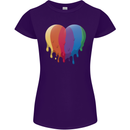 Gay Pride LGBT Heart Womens Petite Cut T-Shirt Purple