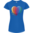Gay Pride LGBT Heart Womens Petite Cut T-Shirt Royal Blue