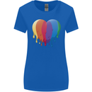 Gay Pride LGBT Heart Womens Wider Cut T-Shirt Royal Blue