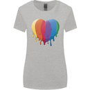 Gay Pride LGBT Heart Womens Wider Cut T-Shirt Sports Grey