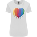 Gay Pride LGBT Heart Womens Wider Cut T-Shirt White
