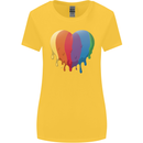 Gay Pride LGBT Heart Womens Wider Cut T-Shirt Yellow