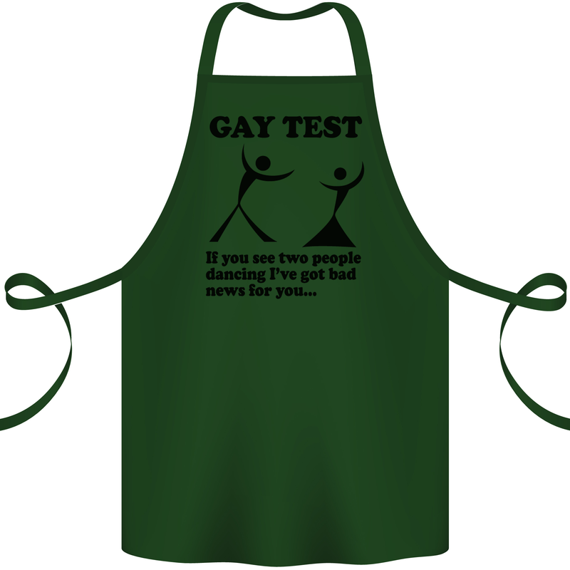 Gay Test Funny LGBT Cotton Apron 100% Organic Forest Green
