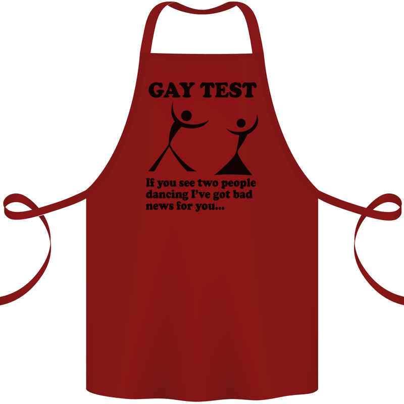 Gay Test Funny LGBT Cotton Apron 100% Organic Maroon