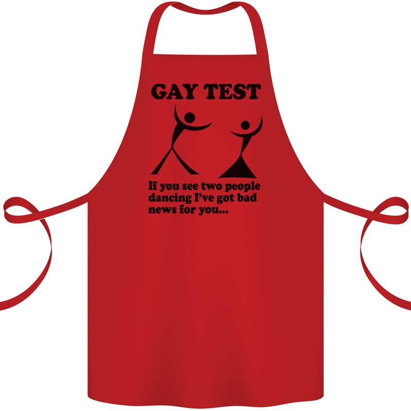 Gay Test Funny LGBT Cotton Apron 100% Organic Red