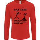 Gay Test Funny LGBT Mens Long Sleeve T-Shirt Red
