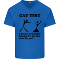 Gay Test Funny LGBT Mens V-Neck Cotton T-Shirt Royal Blue