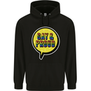 Gay and Proud LGBT Pride Awareness Childrens Kids Hoodie Black