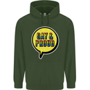 Gay and Proud LGBT Pride Awareness Childrens Kids Hoodie Forest Green