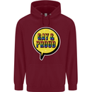Gay and Proud LGBT Pride Awareness Childrens Kids Hoodie Maroon