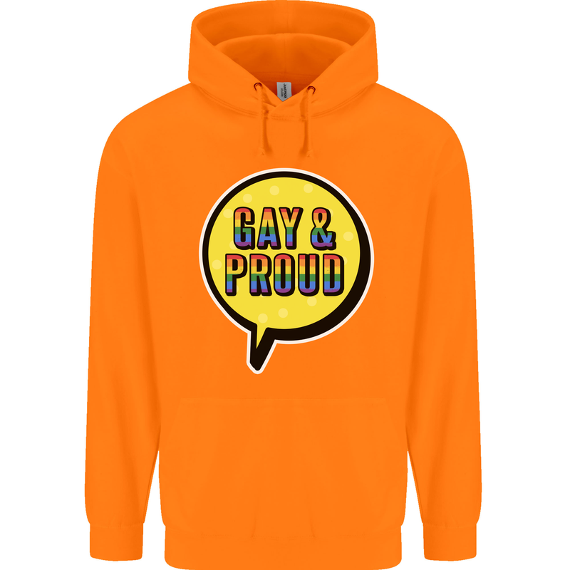 Gay and Proud LGBT Pride Awareness Childrens Kids Hoodie Orange