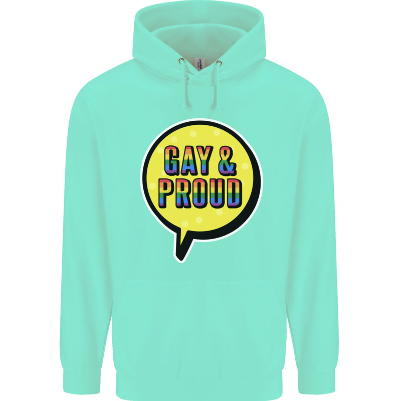 Gay and Proud LGBT Pride Awareness Childrens Kids Hoodie Peppermint