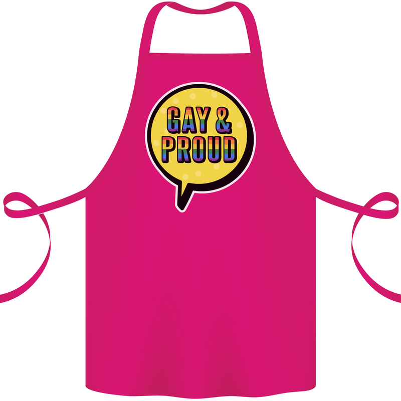 Gay and Proud LGBT Pride Awareness Cotton Apron 100% Organic Pink