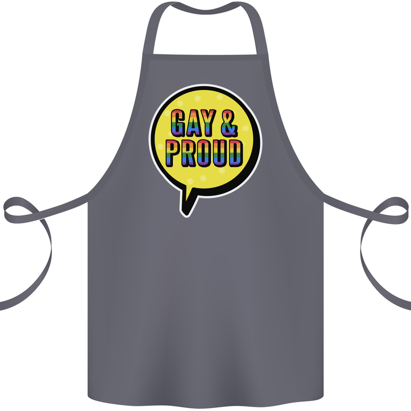 Gay and Proud LGBT Pride Awareness Cotton Apron 100% Organic Steel