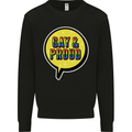 Gay and Proud LGBT Pride Awareness Kids Sweatshirt Jumper Black