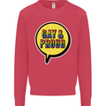 Gay and Proud LGBT Pride Awareness Kids Sweatshirt Jumper Heliconia