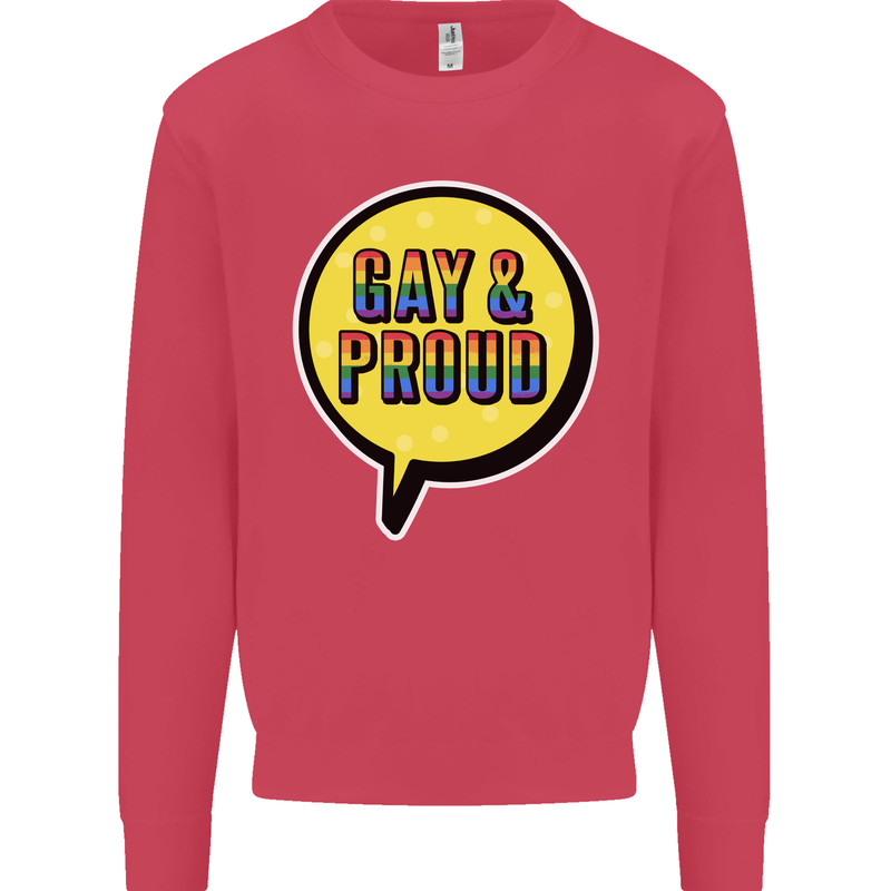 Gay and Proud LGBT Pride Awareness Kids Sweatshirt Jumper Heliconia
