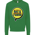 Gay and Proud LGBT Pride Awareness Kids Sweatshirt Jumper Irish Green