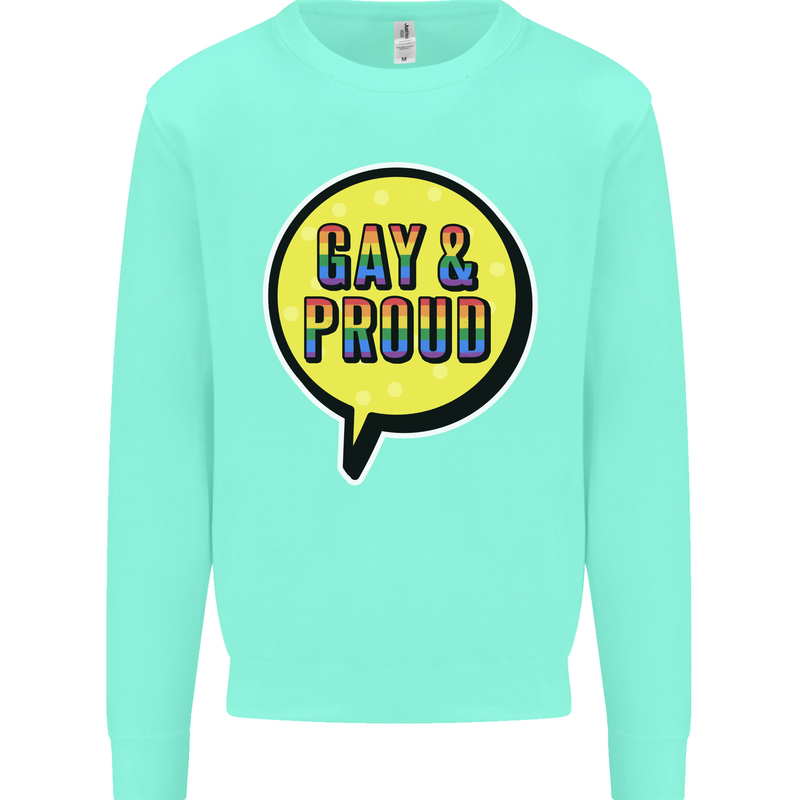 Gay and Proud LGBT Pride Awareness Kids Sweatshirt Jumper Peppermint