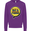 Gay and Proud LGBT Pride Awareness Kids Sweatshirt Jumper Purple
