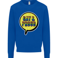 Gay and Proud LGBT Pride Awareness Kids Sweatshirt Jumper Royal Blue