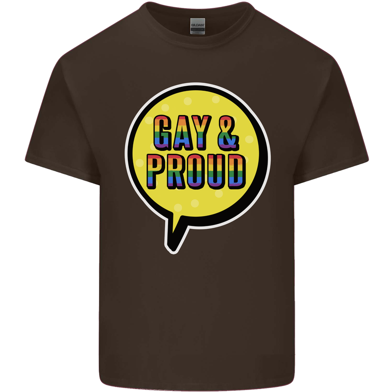 Gay and Proud LGBT Pride Awareness Kids T-Shirt Childrens Chocolate